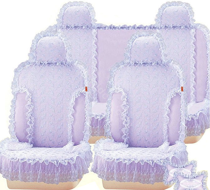 Car Seat Covers Bud silk Lace Custom - Purple