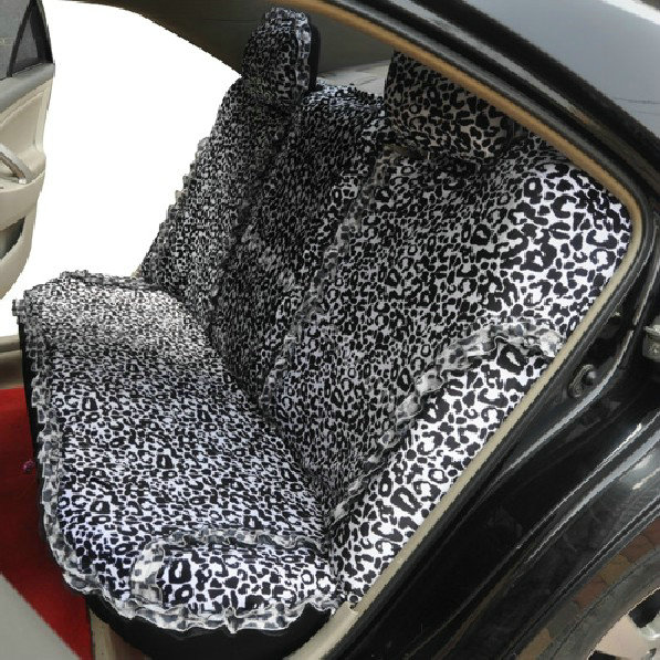 Leopard Universal Car Seat Covers Cotton - Black