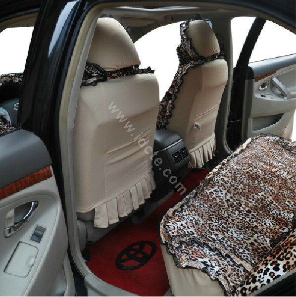 Leopard Universal Car Seat Covers Cotton - Brown