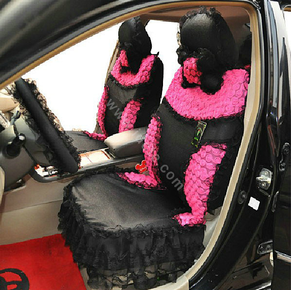 Universal Car Seat Covers Bud silk Lace - Black
