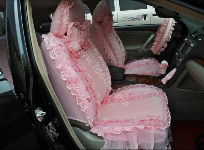 Universal Car Seat Covers Bud silk Lace - Pink EB003