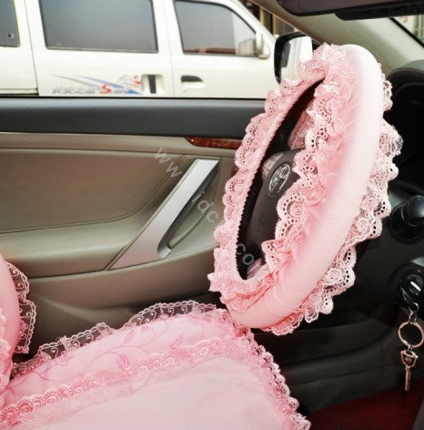 Universal Car Seat Covers Bud silk Lace - Pink EB003