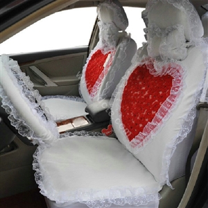 Universal Car Seat Covers Bud silk Lace - White EB002