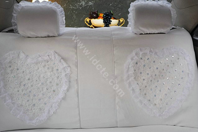 Universal Car Seat Covers Bud silk Lace - White