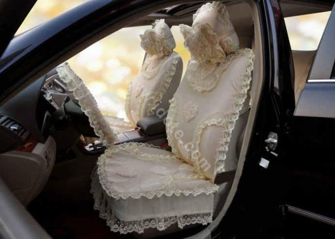 Universal Car Seat Covers Bud silk Lace - Yellow EB002