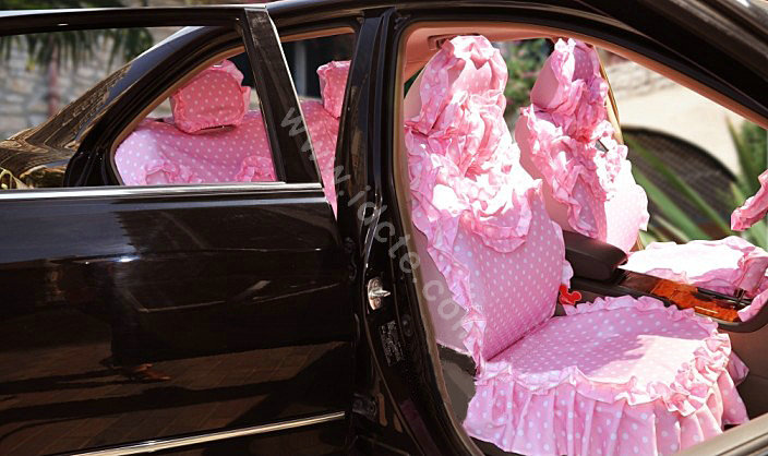 Universal Car Seat Covers Cotton seat covers - Pink EB002