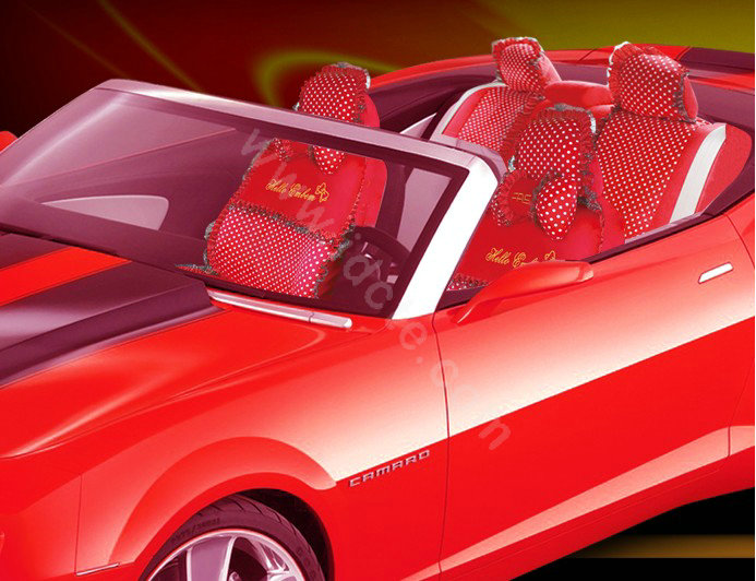 Fascinating Polka Dot Car Seat Covers Plush fabrics - Red