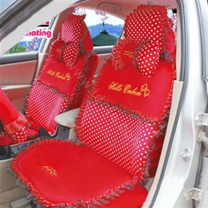 Fascinating Polka Dot Car Seat Covers Plush fabrics - Red