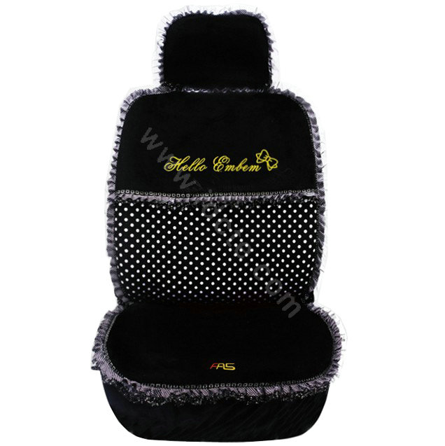 Fascinating Polka Dot Universal Car Seat Covers Plush fabrics - Black