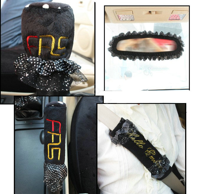 Fascinating Polka Dot Universal Car Seat Covers Plush fabrics - Black