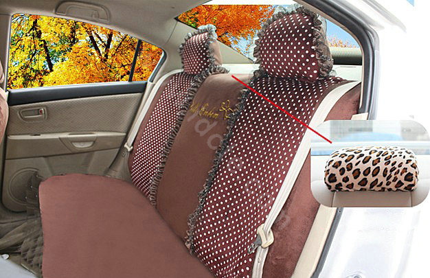 Fascinating Polka Dot Universal Car Seat Covers Plush fabrics - Espresso