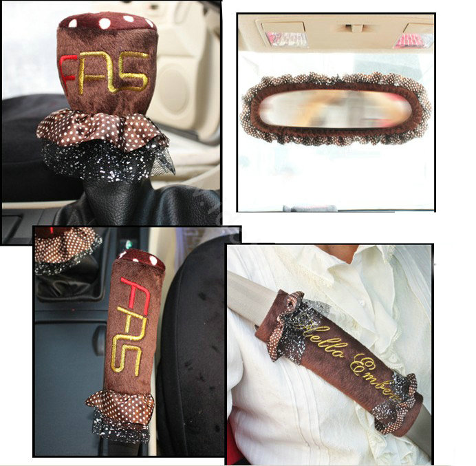 Fascinating Polka Dot Universal Car Seat Covers Plush fabrics - Espresso