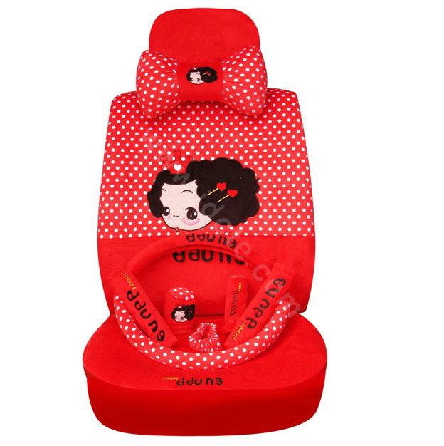 Fascinating Universal Car Seat Covers Plush fabrics - Red