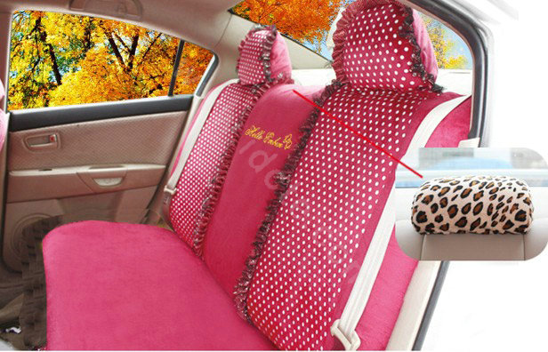 Fascinating Polka Dot Universal Car Seat Covers Plush fabrics - Rose