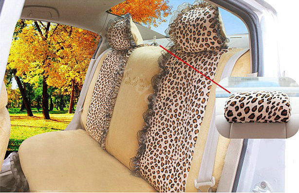 Leopard Fascinating Car Seat Covers Plush fabrics - Brown