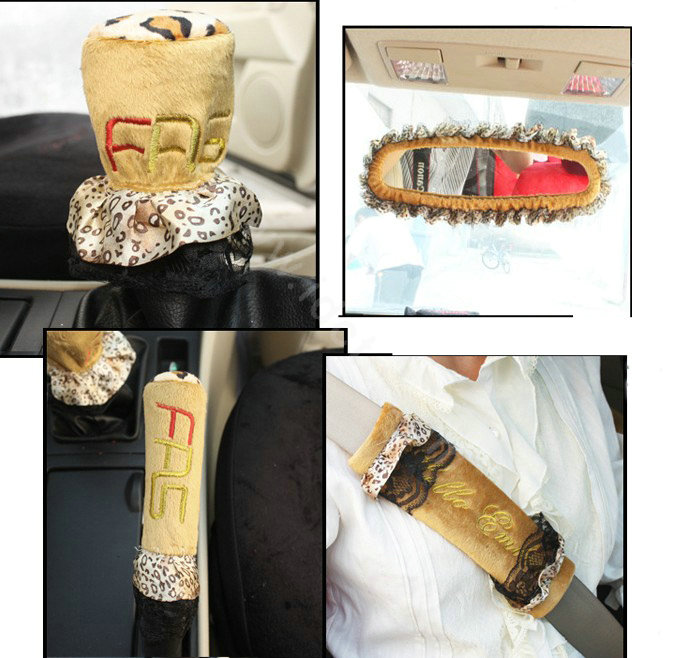 Leopard Fascinating Car Seat Covers Plush fabrics - Brown