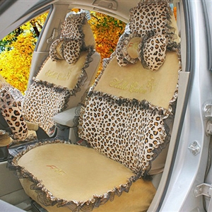 Leopard Fascinating Car Seat Covers Plush fabrics - Brown