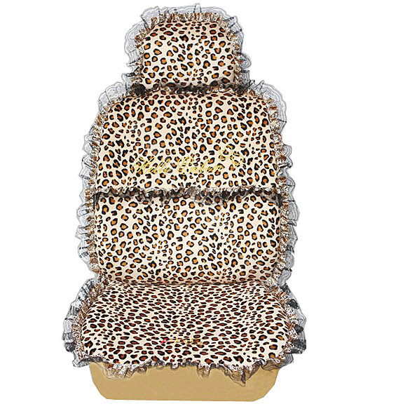 Leopard Fascinating Universal Car Seat Covers Plush fabrics - Brown