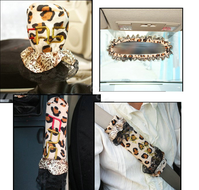 Leopard Fascinating Universal Car Seat Covers Plush fabrics - Brown