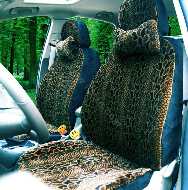 Auto Car Front Rear Seat Covers Cushion - Brown
