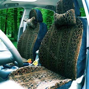 Auto Car Front Rear Seat Covers Cushion - Brown