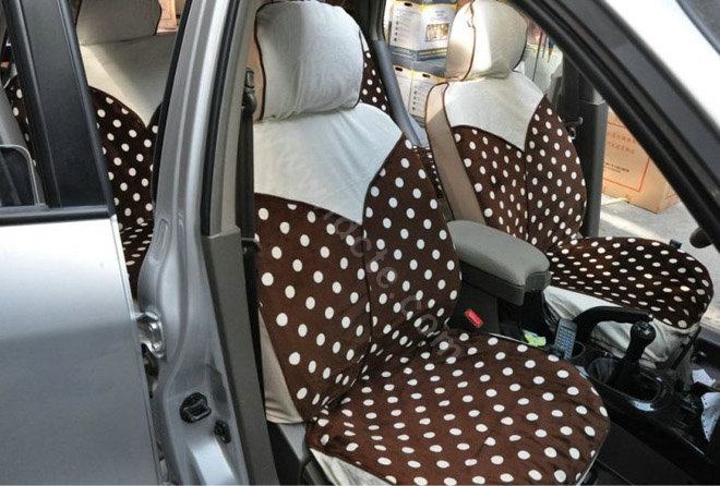 Fashion Auto Car Front Rear Seat Covers Cushion - Brown