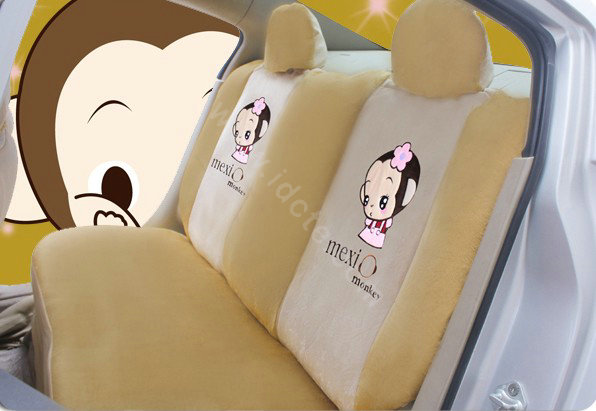 Monkey Fascinating Universal Car Seat Covers - Beige