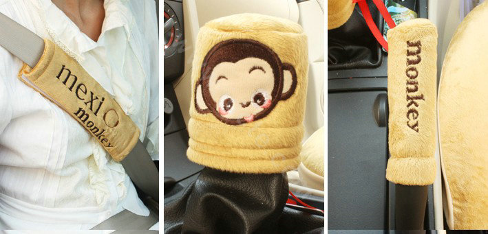 Monkey Fascinating Universal Car Seat Covers - Beige