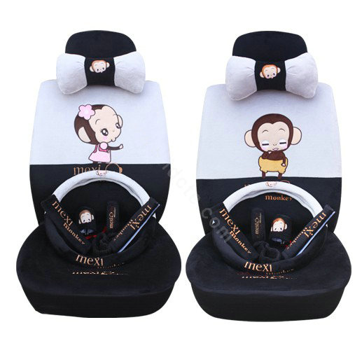 Monkey Fascinating Universal Car Seat Covers - Gray