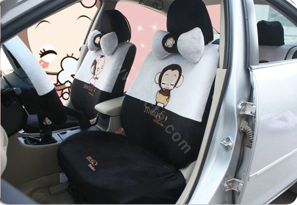 Monkey Fascinating Universal Car Seat Covers - Gray