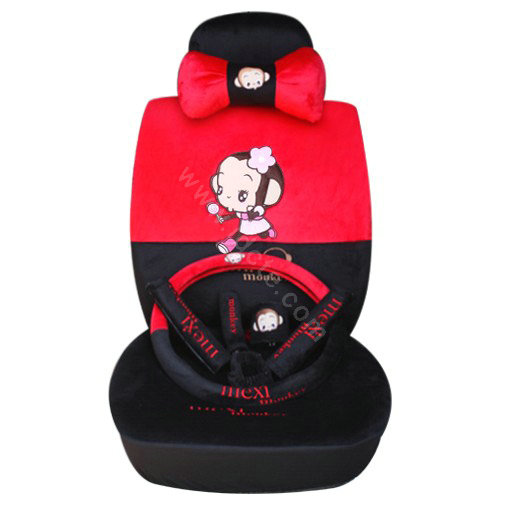 Monkey Fascinating Universal Car Seat Covers - Red
