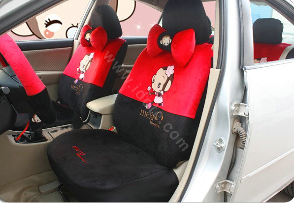 Monkey Fascinating Universal Car Seat Covers - Red
