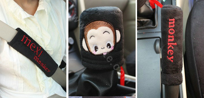 Monkey Fascinating Universal Car Seat Covers - Red