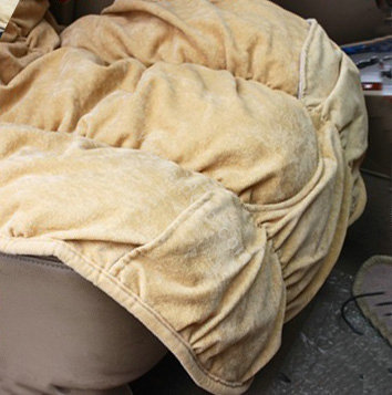 Car Seat Covers Cushion Winter Plush pads Leopard grain suede fabric Eiderdown - Khaki