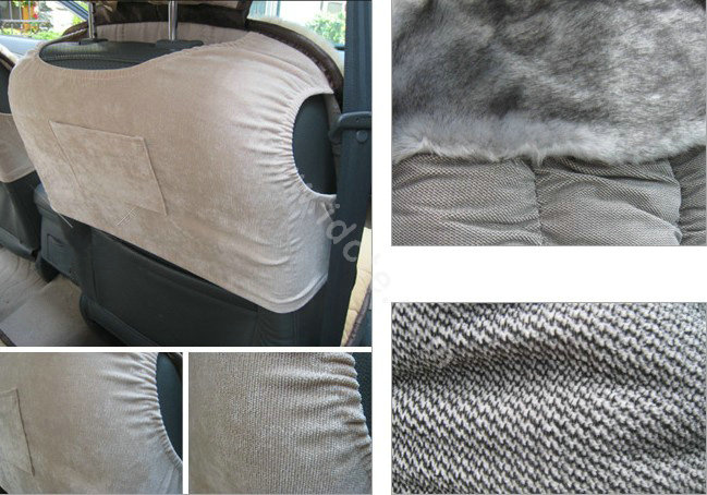 Car Seat Covers Cushion Winter Plush pads suede fabric Eiderdown - Gray