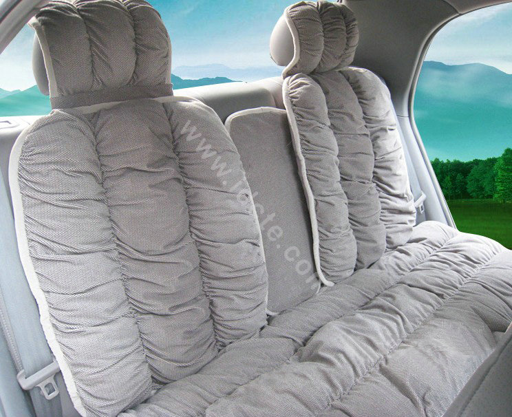 Car Seat Covers Cushion Winter Plush pads suede fabric Eiderdown - Gray