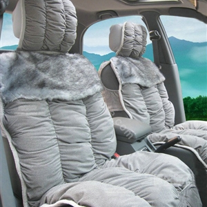 Car Seat Covers Cushion Winter Plush pads suede fabric Eiderdown - Gray