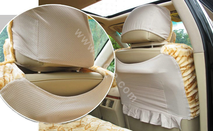Winter Car Seat Covers Cushion Thicken Warm Plush pads Magnetic therapy - Brown