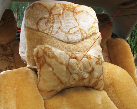 Winter Car Seat Covers Cushion Thicken Warm Plush pads Magnetic therapy - Brown