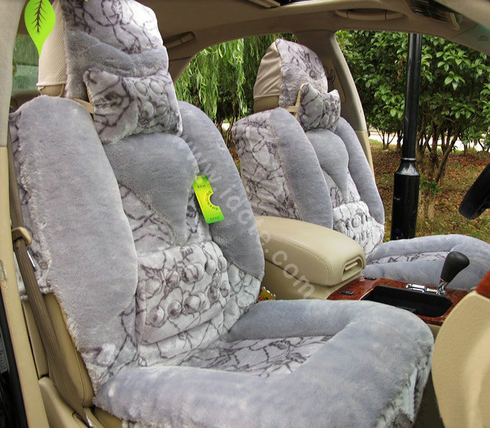 Winter Car Seat Covers Cushion Thicken Warm Plush pads Magnetic therapy - Gray