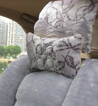 Winter Car Seat Covers Cushion Thicken Warm Plush pads Magnetic therapy - Gray