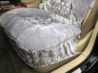 Winter Car Seat Covers Cushion Thicken Warm Plush pads Magnetic therapy - Gray