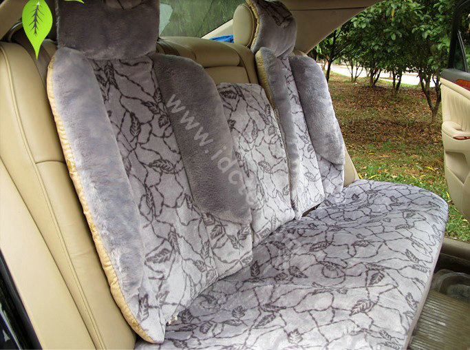Winter Car Seat Covers Cushion Thicken Warm Plush pads Magnetic therapy - Gray