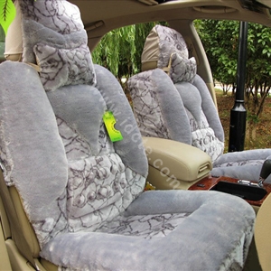 Winter Car Seat Covers Cushion Thicken Warm Plush pads Magnetic therapy - Gray