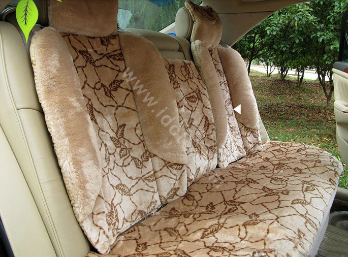 Winter Car Seat Covers Cushion Thicken Warm Plush pads Magnetic therapy - coffee