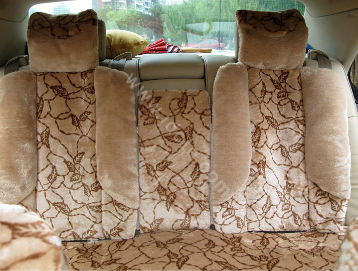 Winter Car Seat Covers Cushion Thicken Warm Plush pads Magnetic therapy - coffee