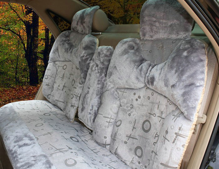 Karcle Winter Fleece Auto Seat Cushion Warm Plush Car Seat Covers - Gray