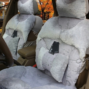 Karcle Winter Fleece Auto Seat Cushion Warm Plush Car Seat Covers - Gray