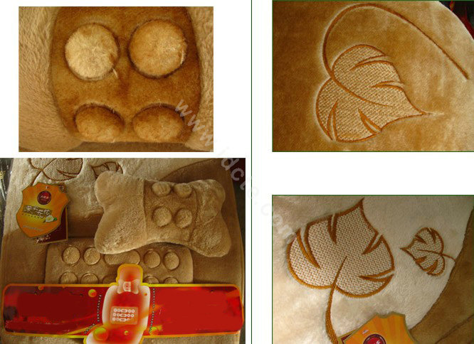 Winter Auto Seat Covers Warm Plush pads Maple Leaf Car Seat Cushion - Brown