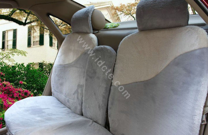 Winter Auto Seat Covers Warm Plush pads Maple Leaf Car Seat Cushion - Gray